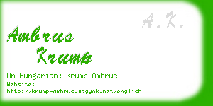ambrus krump business card